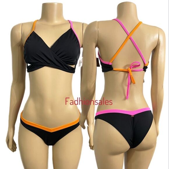 Victorias Secret Pink Swim Body wrap Bikini top Removable Padding & Itsy Set XXL - Picture 6 of 8